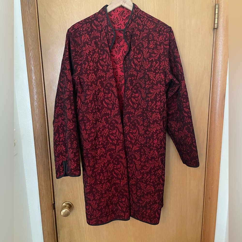 Handmade Tapestry Jacket Red & Black Size L/XL